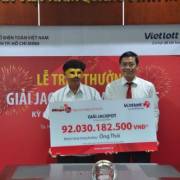 Vietlott đã trao giải trị giá 92 tỷ đồng cho khách hàng trúng thưởng