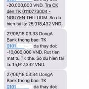 85 triệu đồng trong tài khoản ATM DongABank biến mất lúc nửa đêm