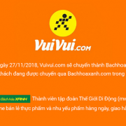 Thế Giới Di Động đóng cửa trang thương mại điện tử vuivui.com
