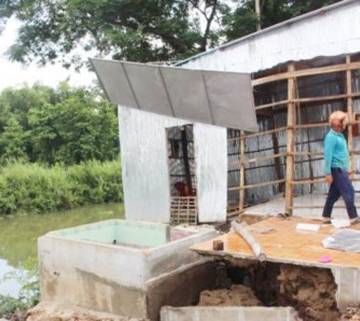 Lại xảy ra sạt lở ở An Giang, 6 căn nhà bị sụp