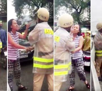 TPHCM: Một phụ nữ nắm cổ áo lớn tiếng với CSGT trên đường phố