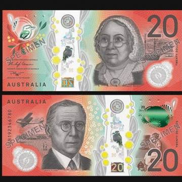Australia công bố mẫu tiền 20 AUD mới với nhiều thay đổi lớn