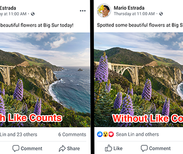 Facebook bắt đầu thử nghiệm ẩn số lượt Like